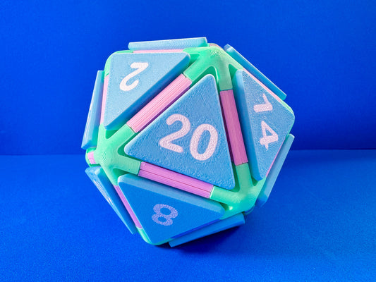 Multicolour Giant D20 Dice Button Fidget Clicker
