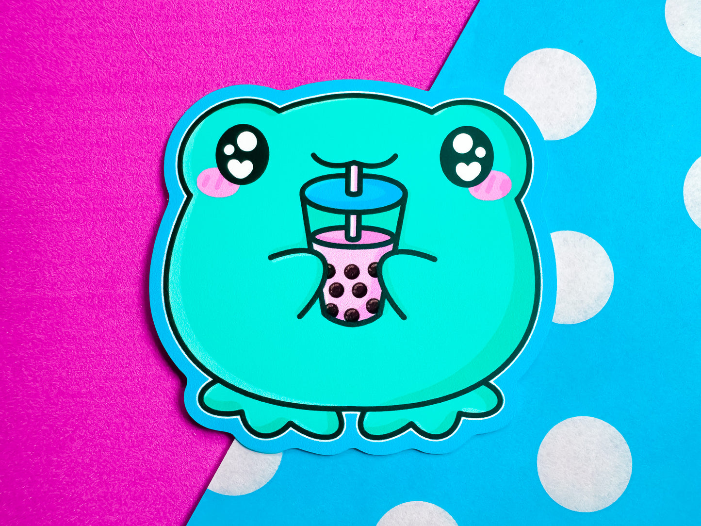 Bubble Tea Frog Sticker