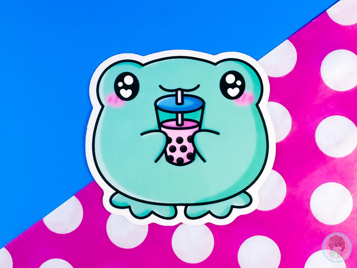 Bubble Tea Frog Sticker