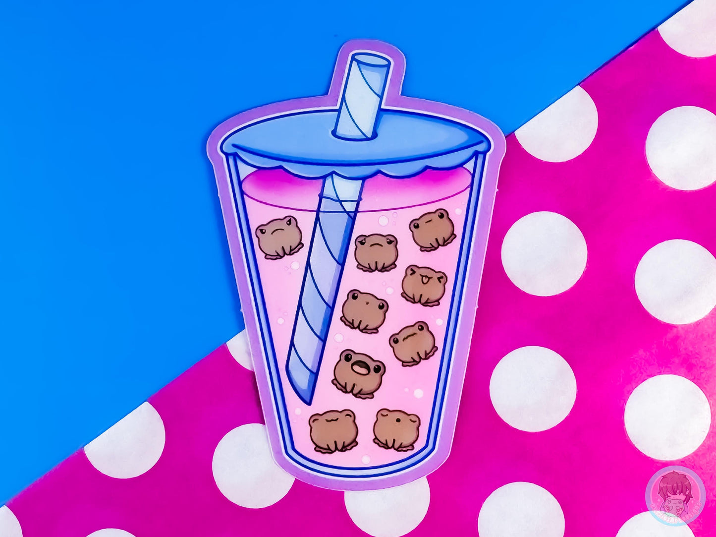 Bubble Tea Frog Sticker