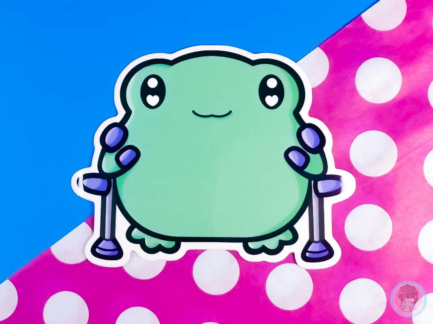 Crutches Frog Sticker