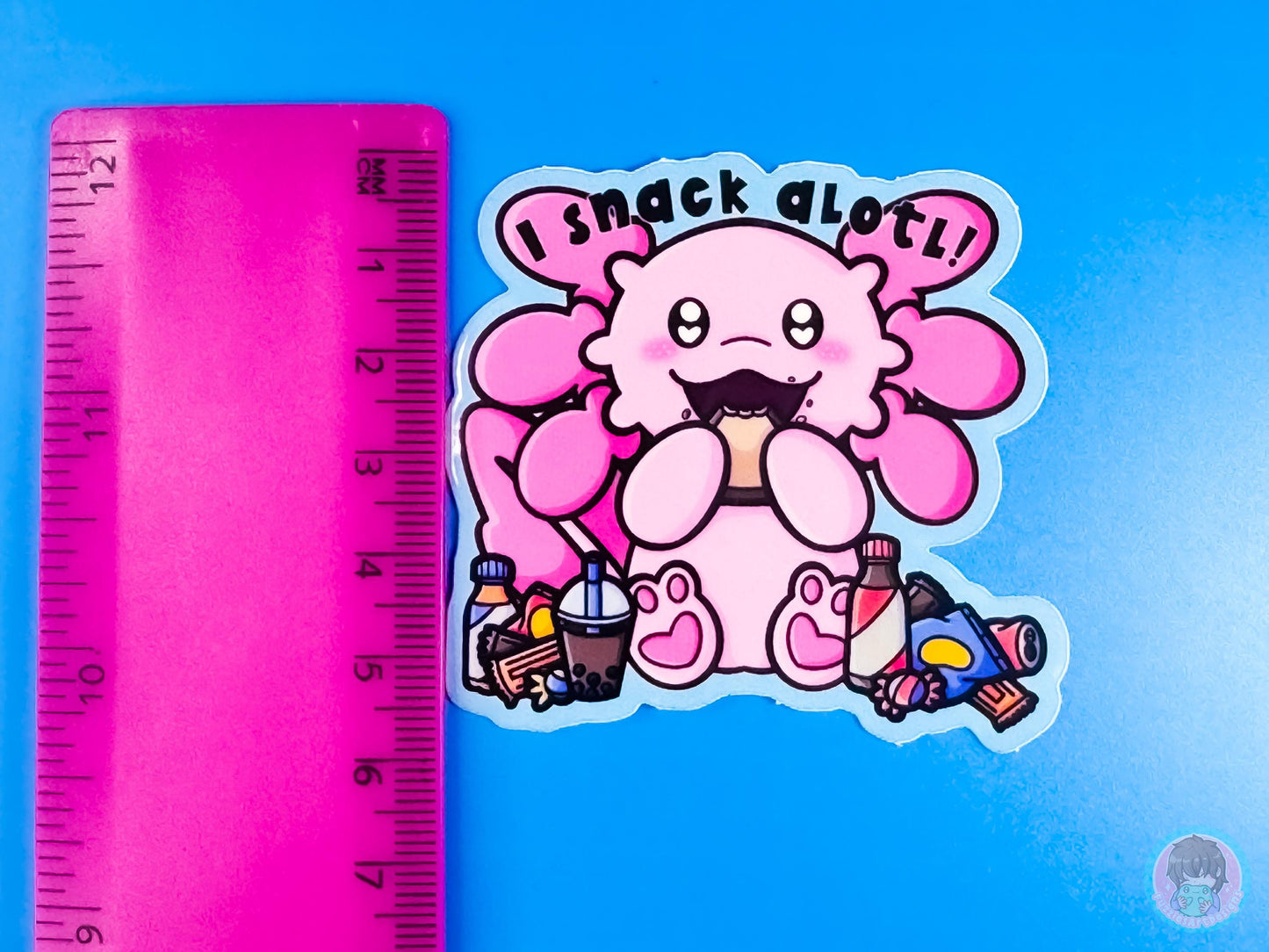 I Snack Alotl Axolotl Sticker