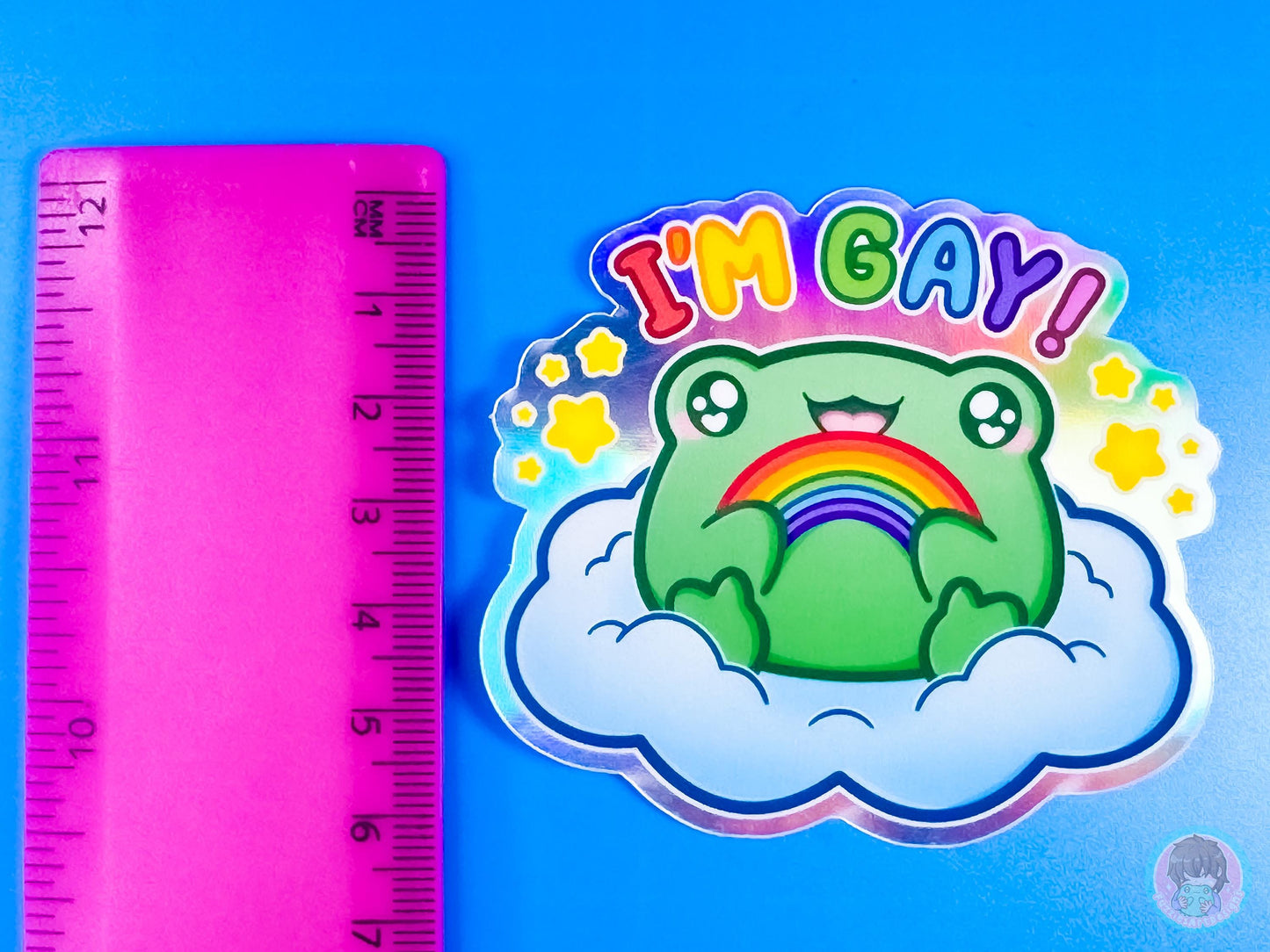 I'm Gay Rainbow Holographic Frog Sticker
