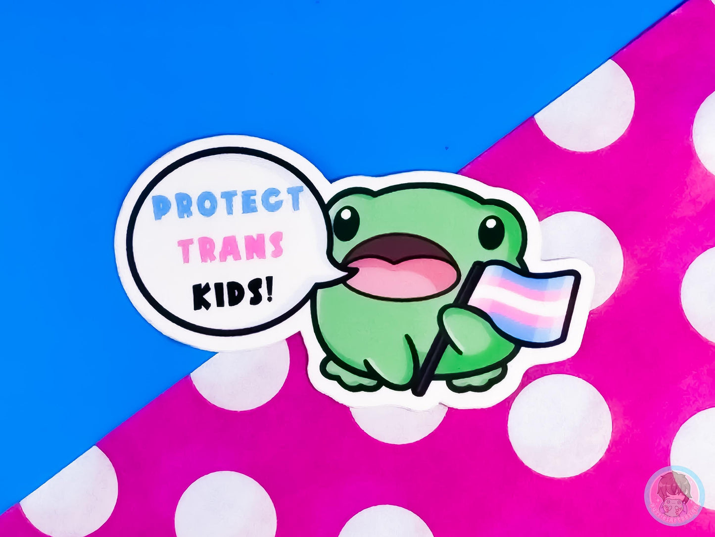 Protect Trans Kids Frog Sticker