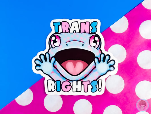 Trans rights Screaming Gecko Sticker