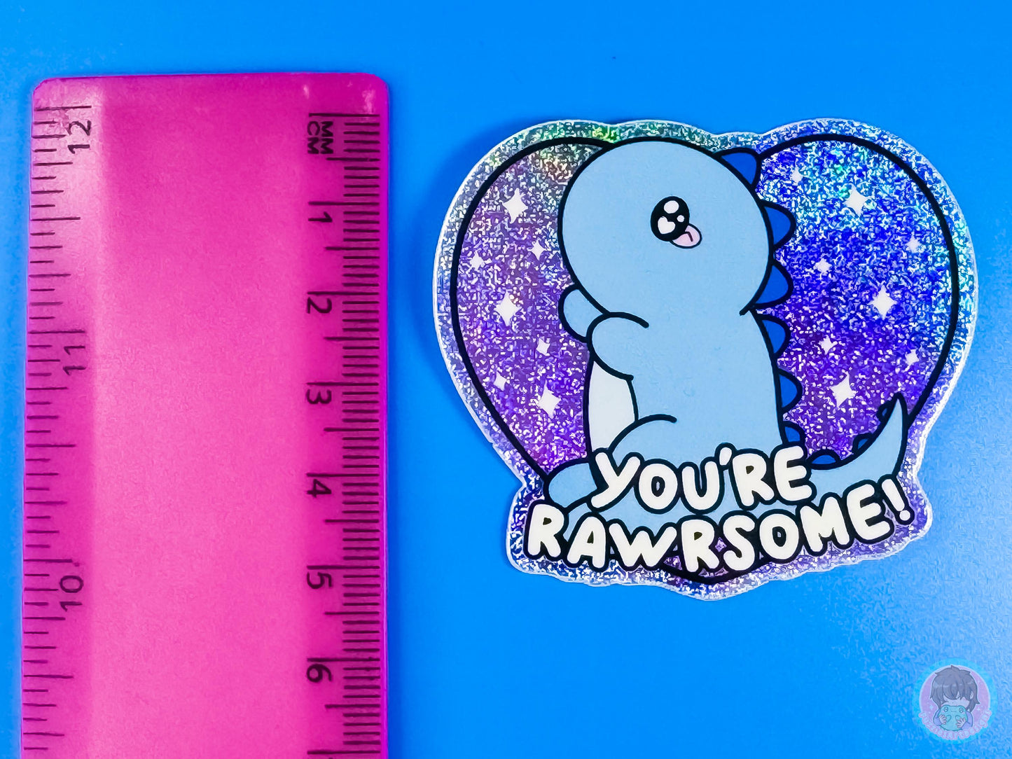 You're Rawrsome Dinosaur Holographic Glitter Sticker