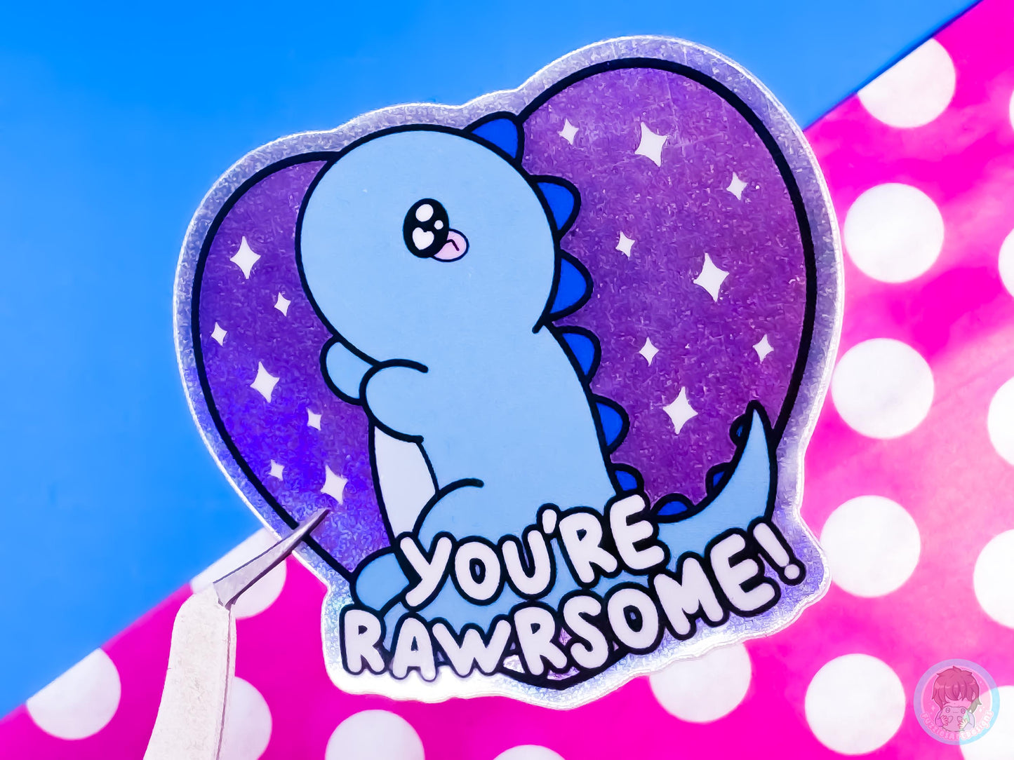 You're Rawrsome Dinosaur Holographic Glitter Sticker
