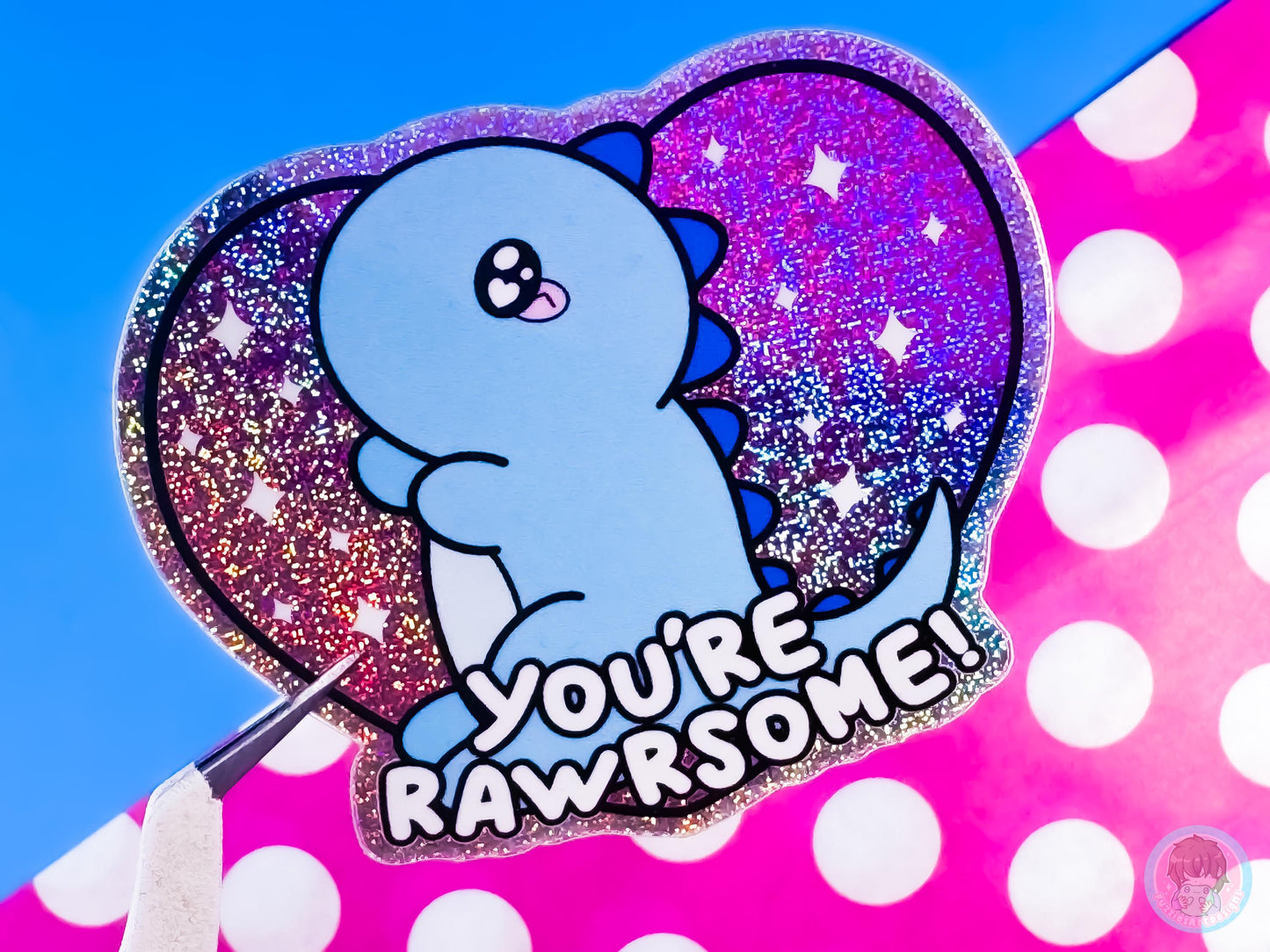 You're Rawrsome Dinosaur Holographic Glitter Sticker