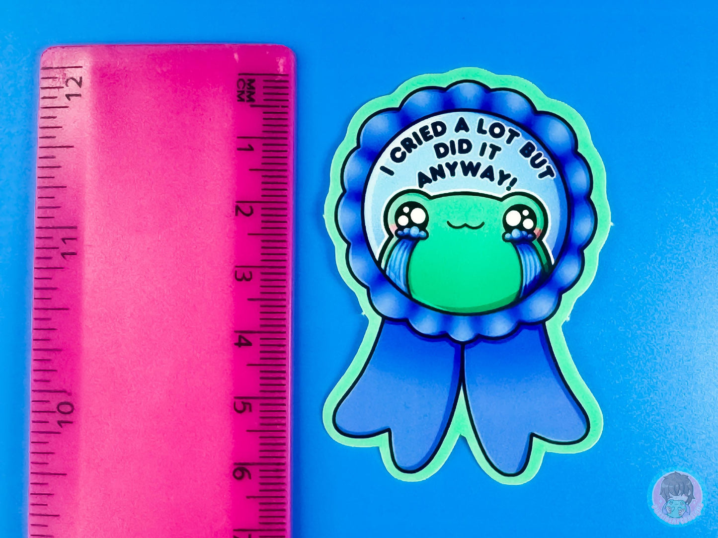 I Cried A Lot But Did It Anyway Frog Reward Sticker