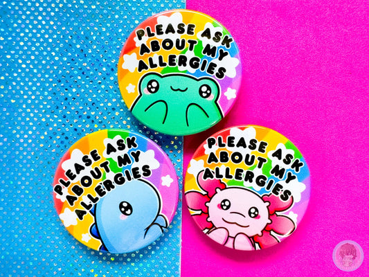 Ask About My Allergies Pin Button Badge