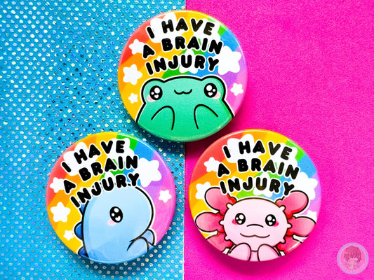 Brain Injury Pin Button Badge