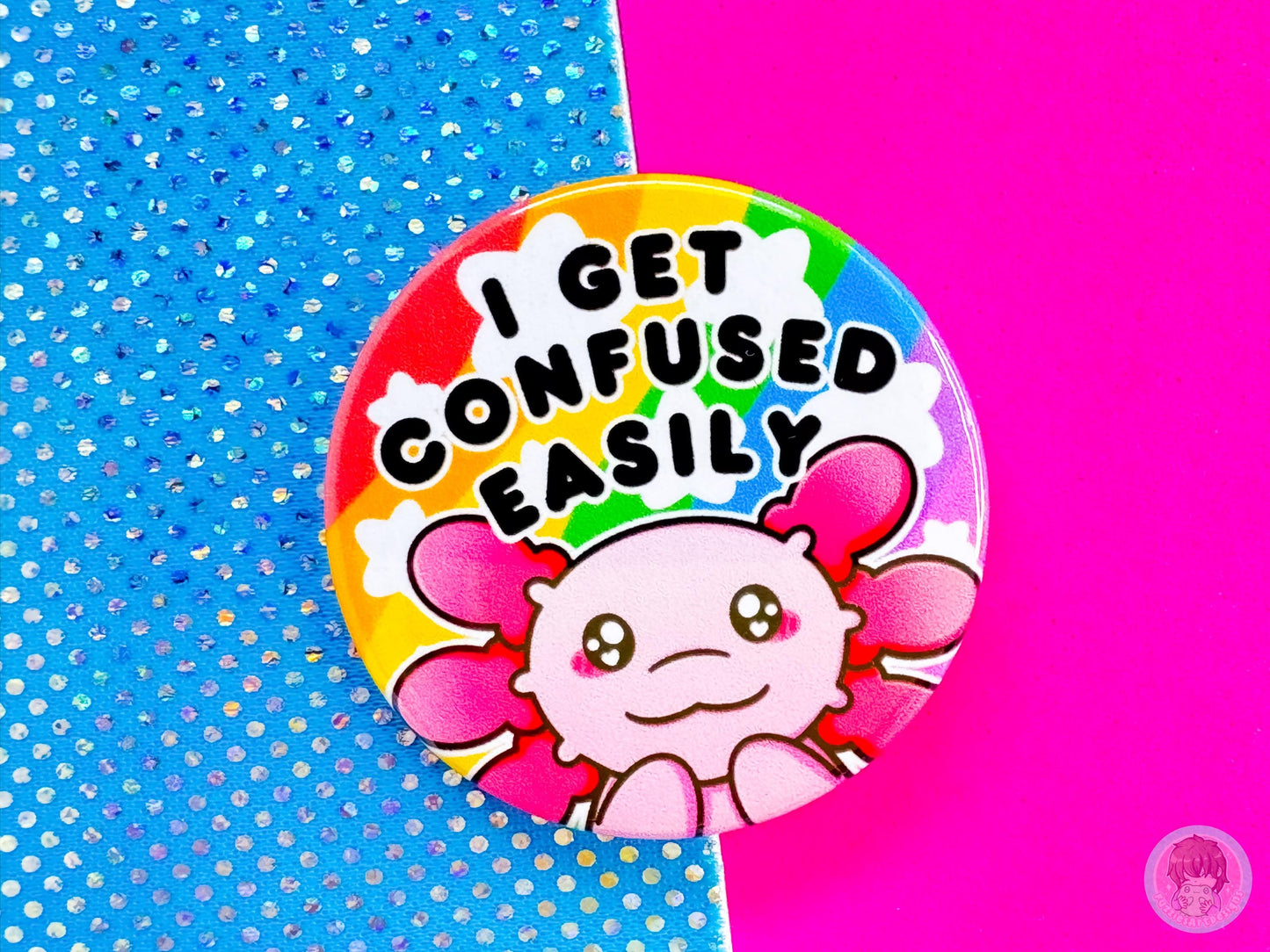 Confused Easily Pin Button Badge