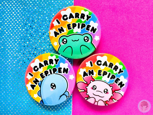 I carry an Epipen Pin Button Badge