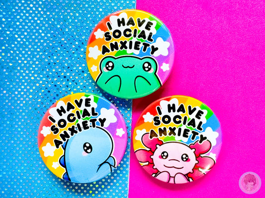 Social Anxiety Pin Button Badge