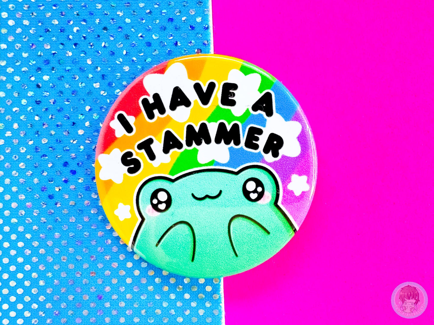 Stammer Pin Button Badge