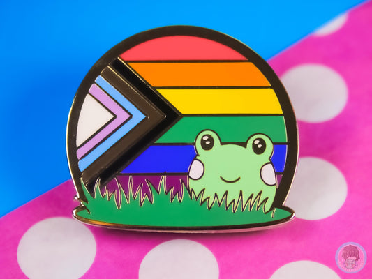Progress Pride Frog Pin