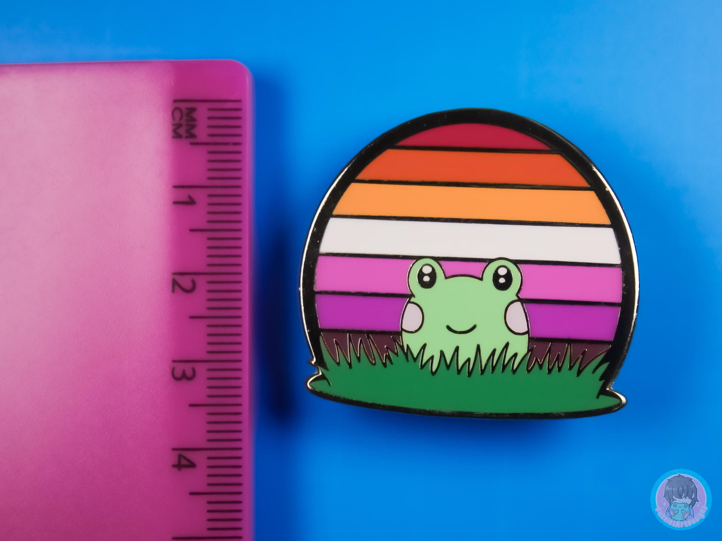 Lesbian Pride Frog Pin