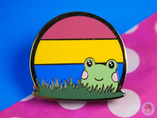 Pansexual Pride Frog Pin
