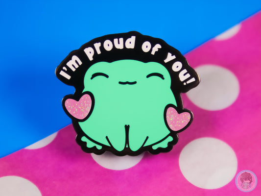 I Am Proud Of You Glitter Enamel Pin