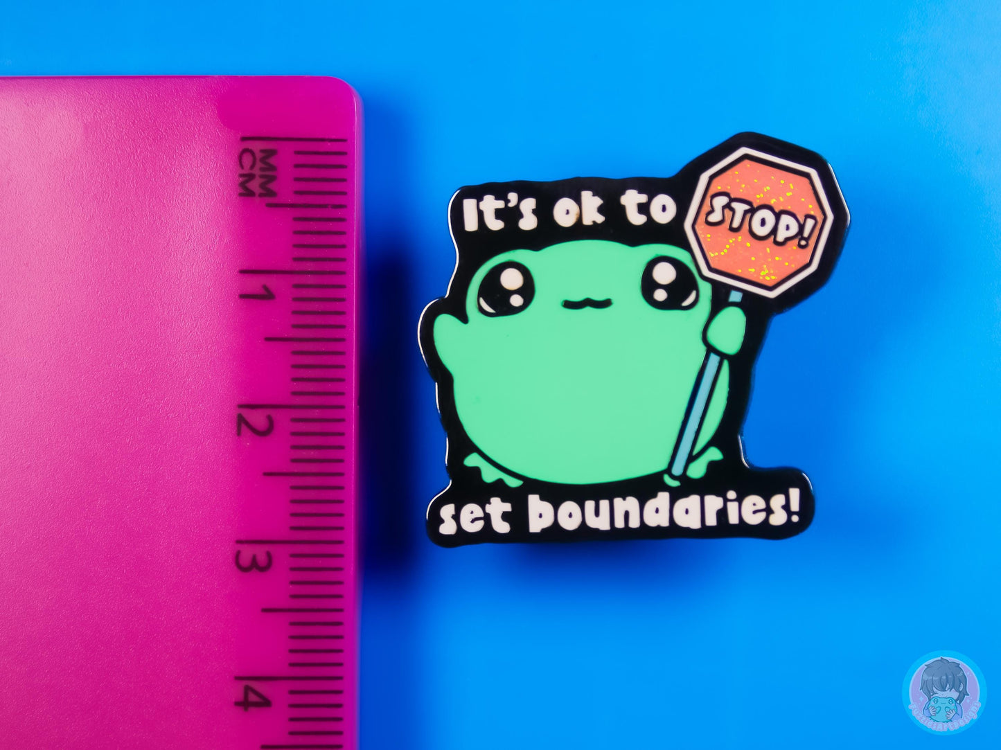 It's Ok To Set Boundaries Glitter Enamel Pin