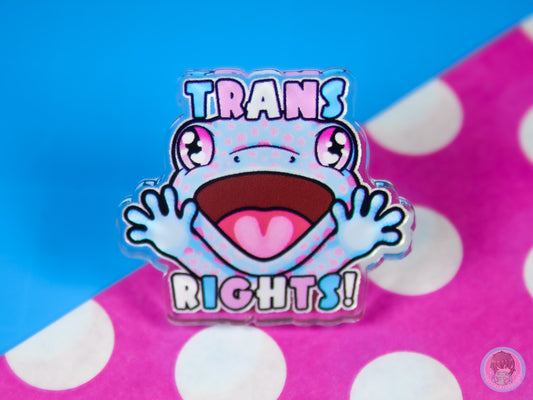 Trans Rights Gecko Acrylic Pin