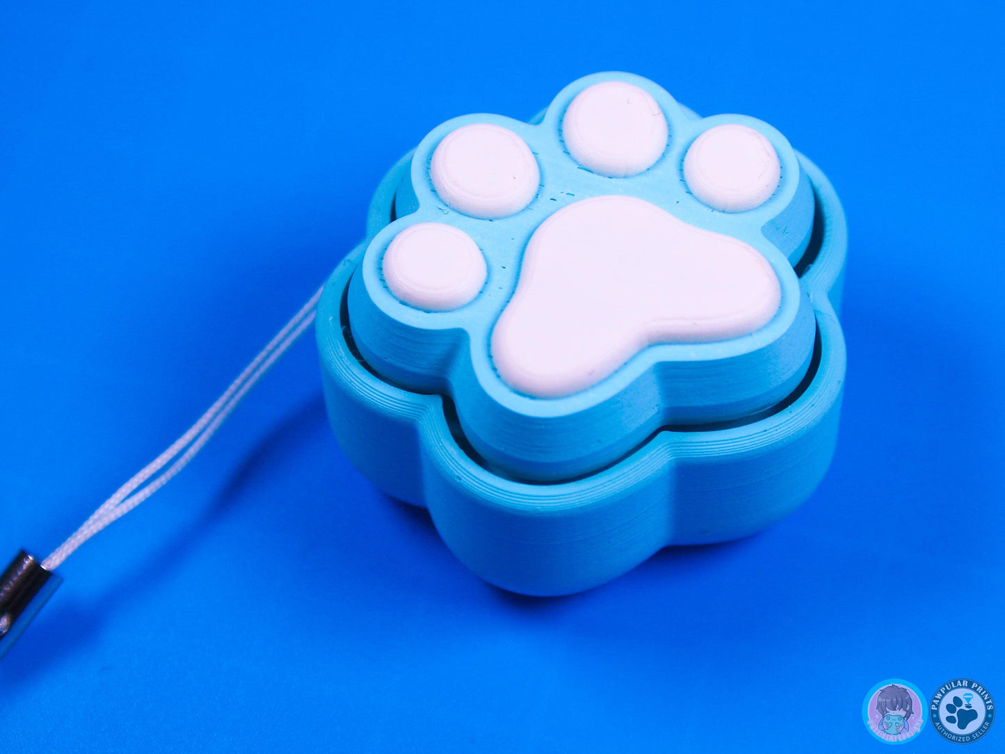 Blue Paw Print Button Fidget