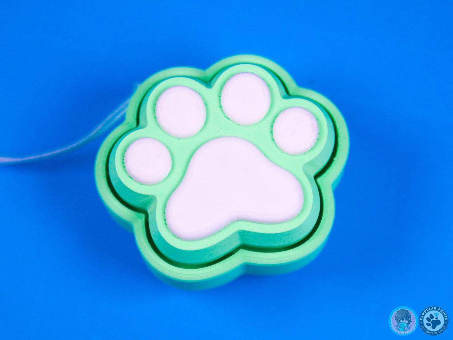 Blue Paw Print Button Fidget