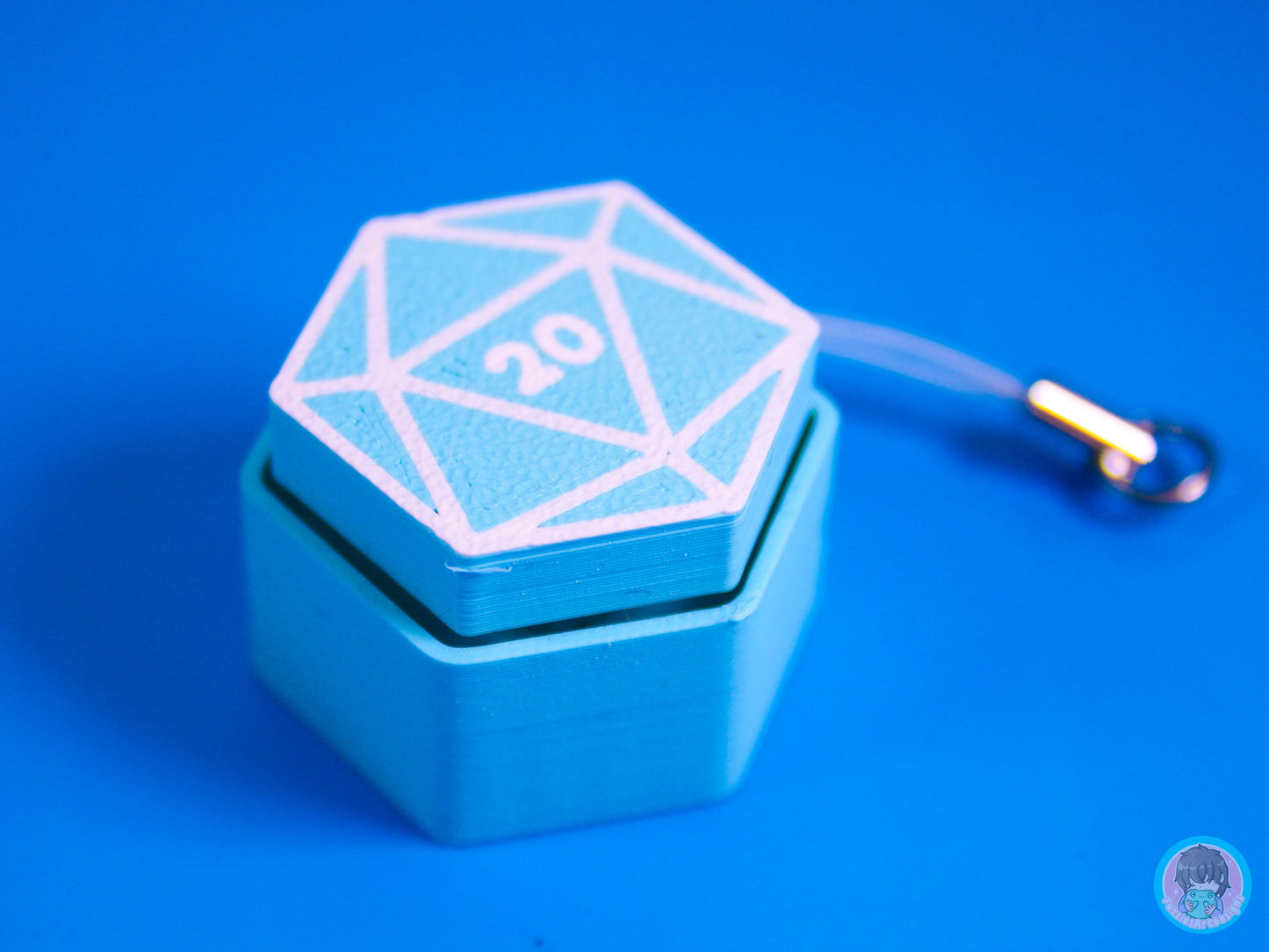 Blue D20 Dice Button Fidget Clicker