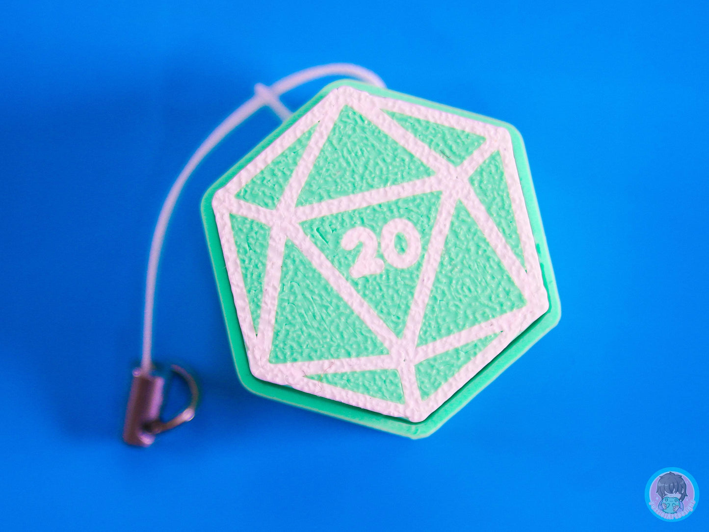 Blue D20 Dice Button Fidget Clicker
