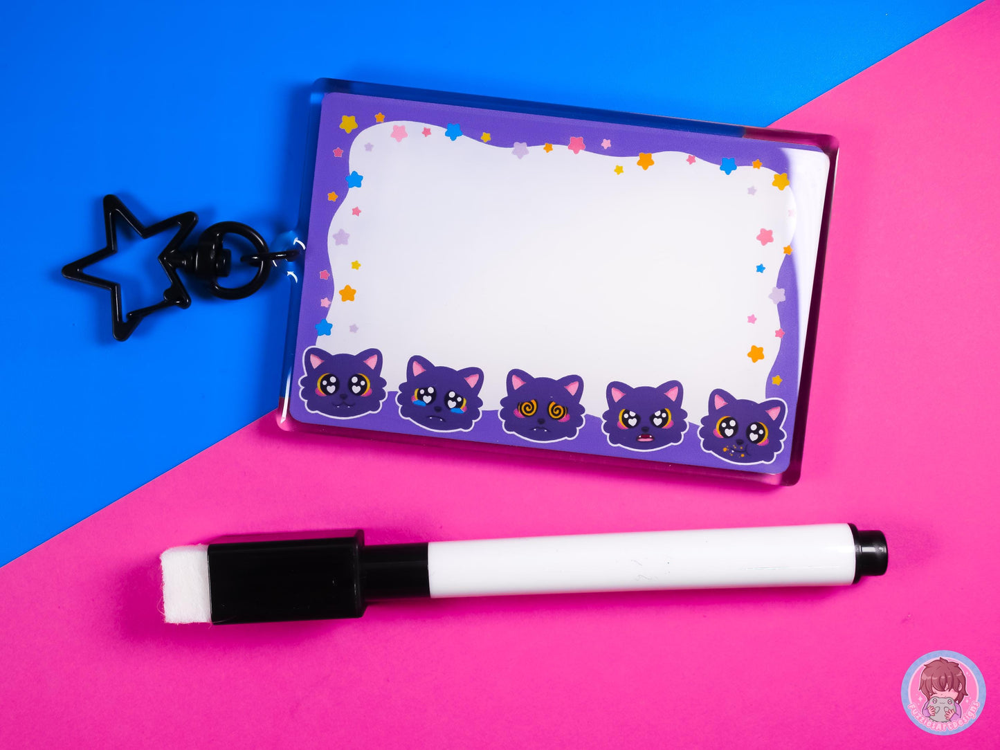 Cat Whiteboard Communication Keyring And Pen