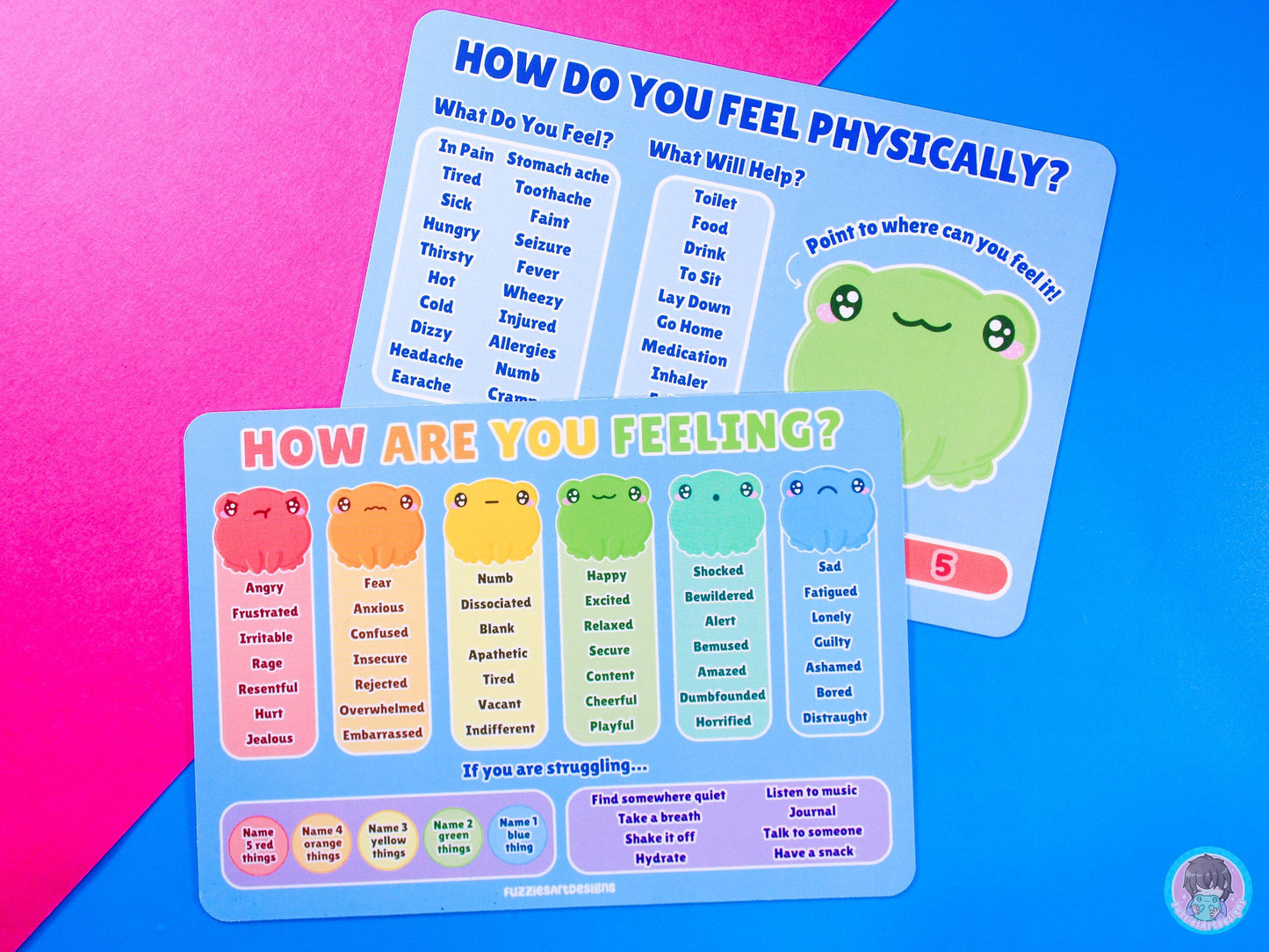 Double Sided Frog Feeling Card