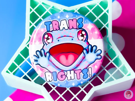 Trans Rights Gecko Badge