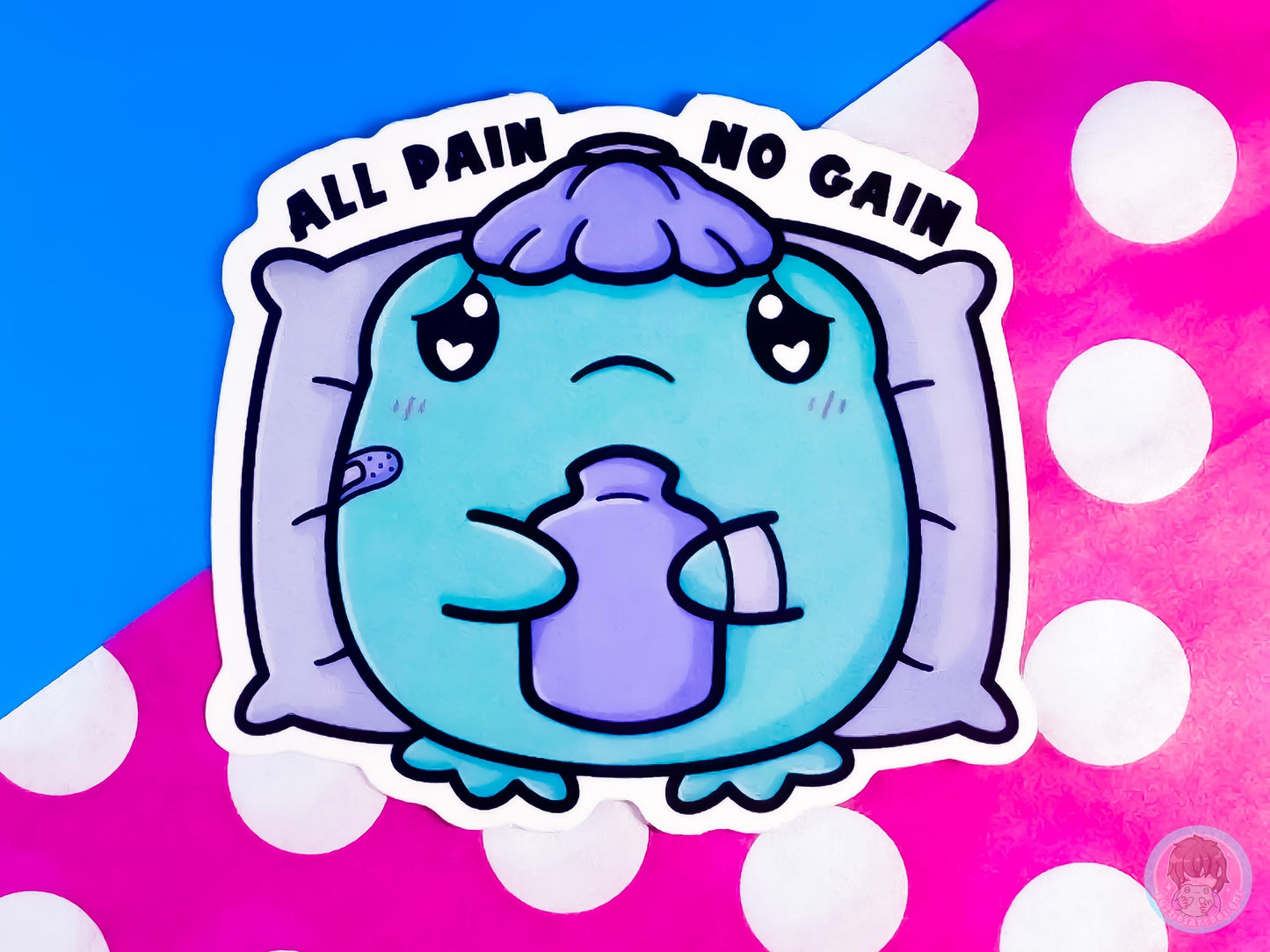 All Pain No Gain Frog sticker