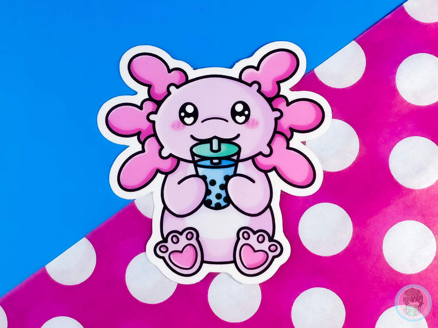 Bubble Tea Axolotl Sticker