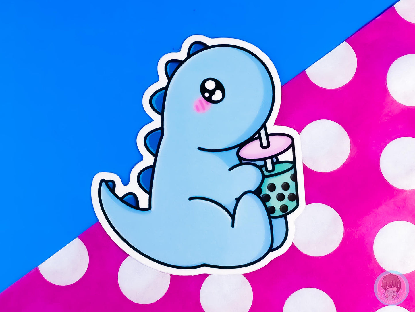 Bubble Tea Dinosaur Sticker