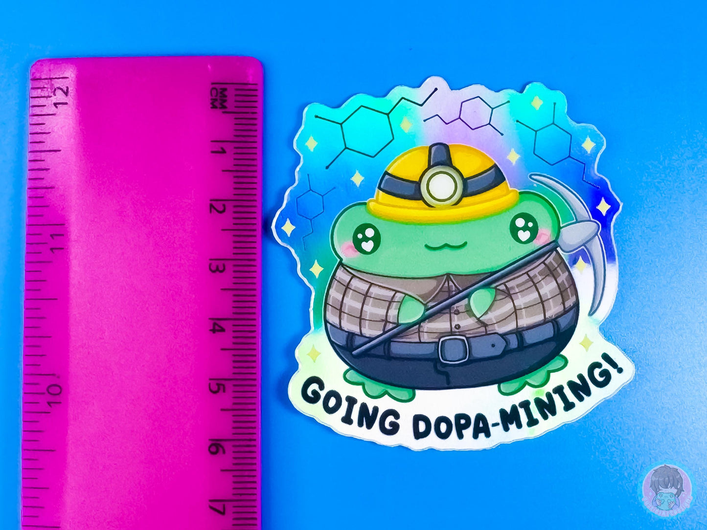 Dopamining Frog Rainbow Holographic Sticker