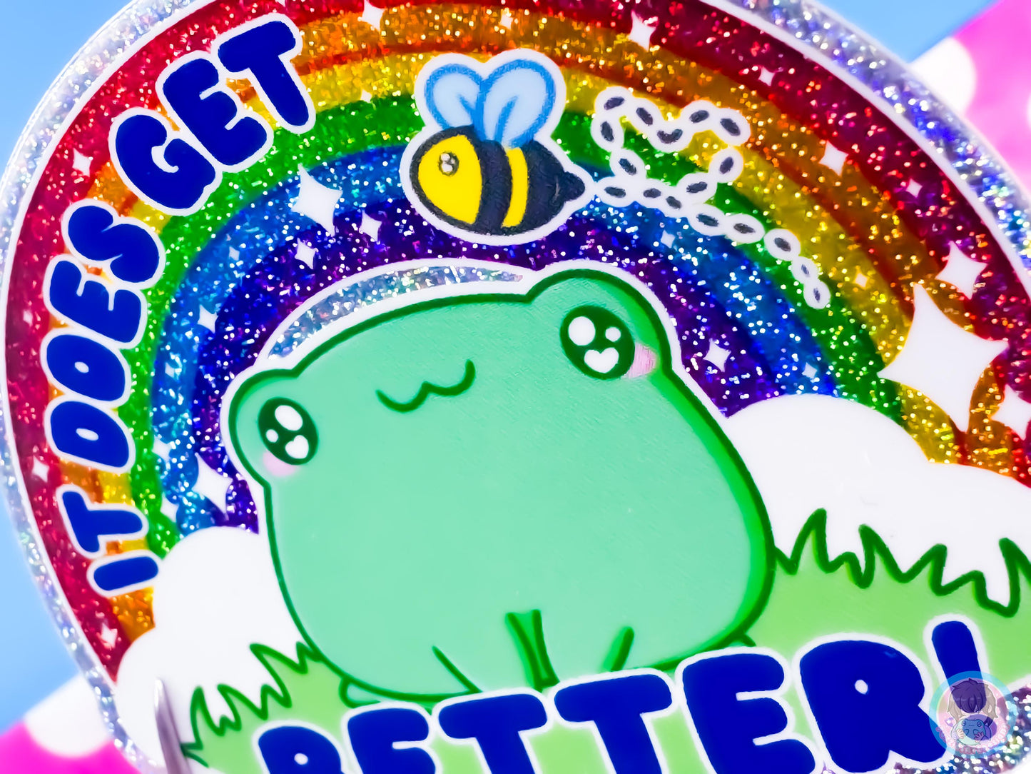 It Does Get Better Holographic Glitter Frog Sticker