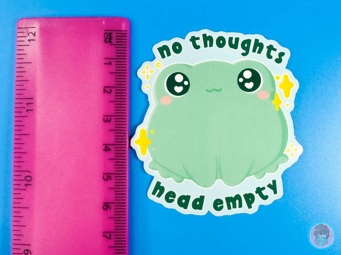 No Thoughts Head Empty Frog Sticker