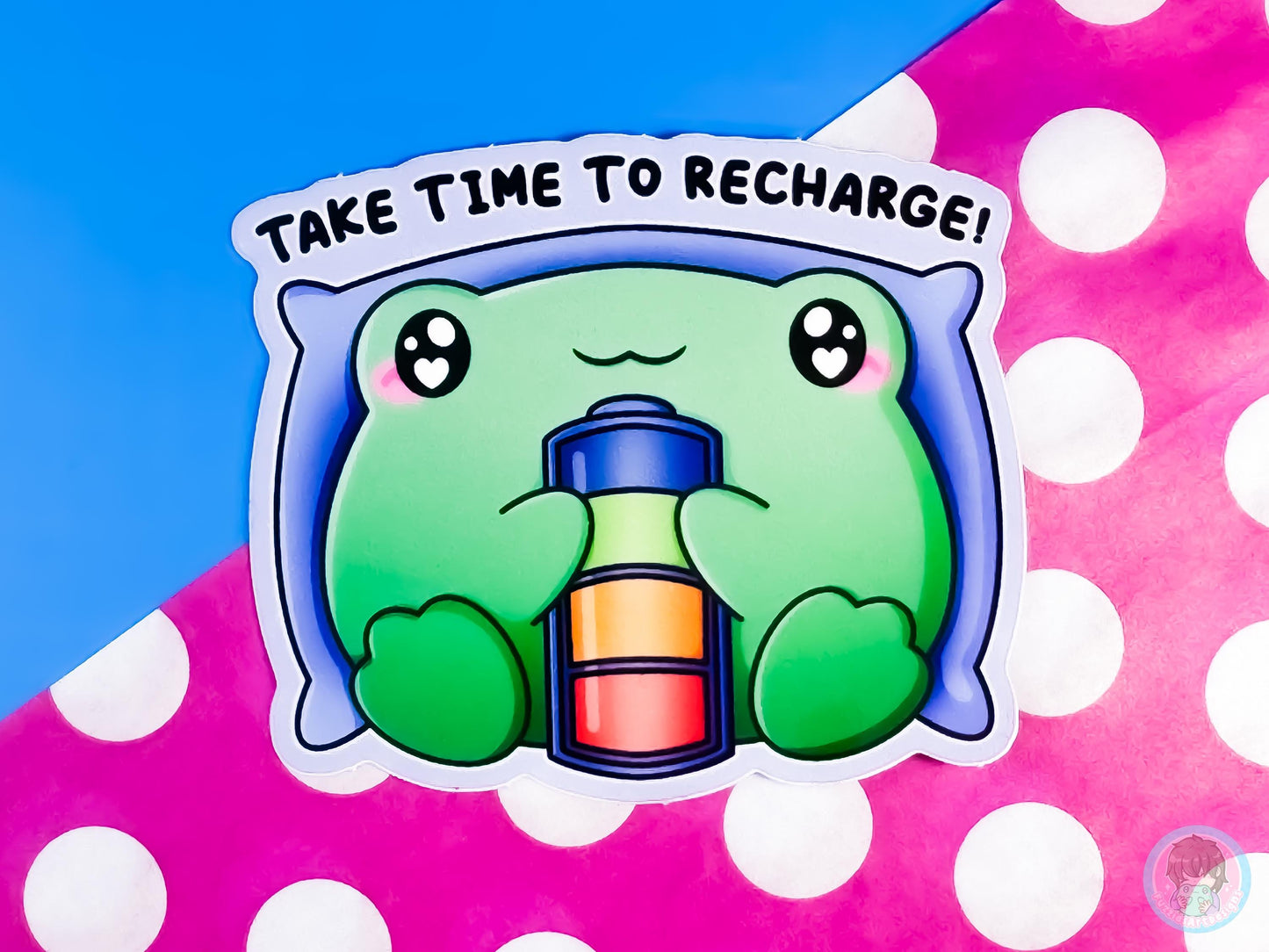 Take Time To Recharge Frog sticker