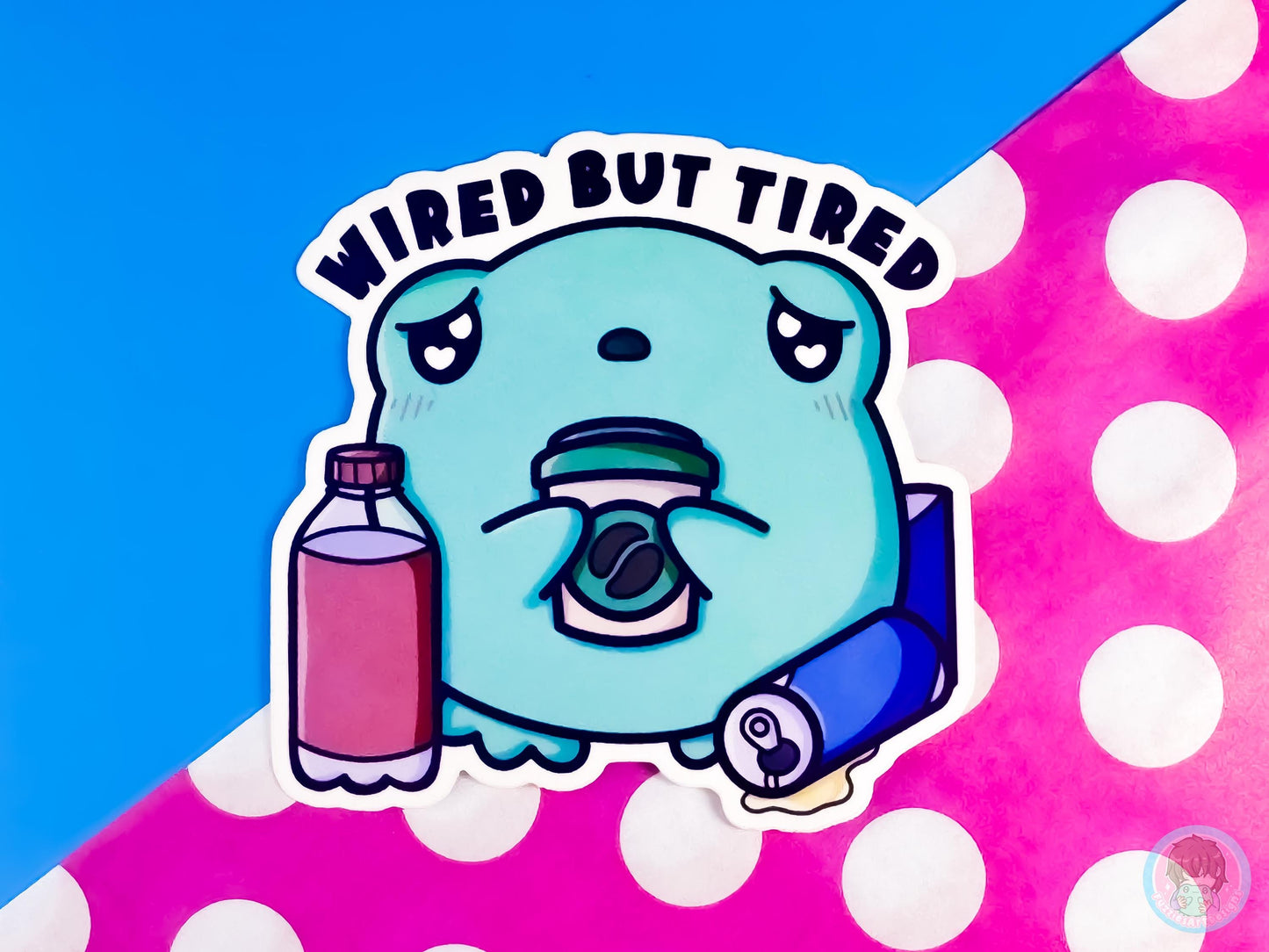 Wired But Tired Sticker