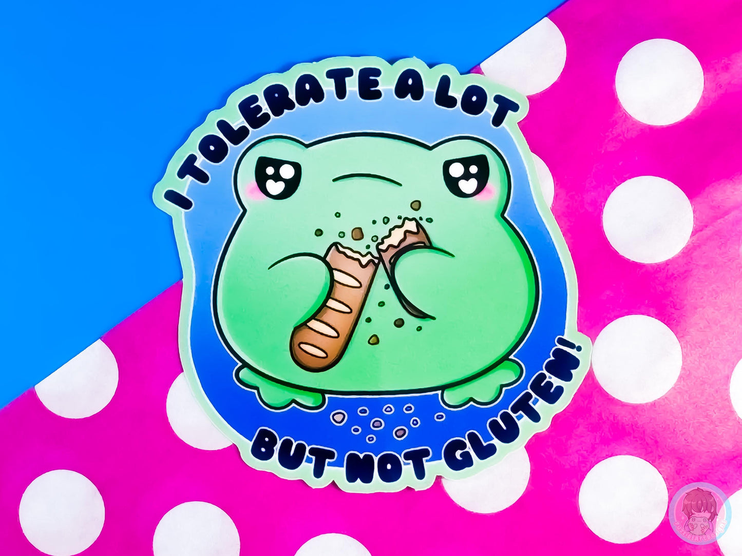 I Tolerate A Lot But Not Gluten Funny Frog Sticker