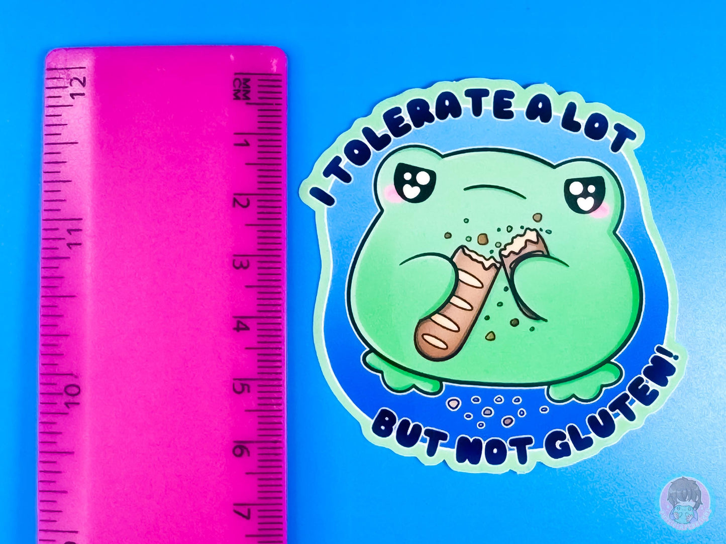 I Tolerate A Lot But Not Gluten Funny Frog Sticker