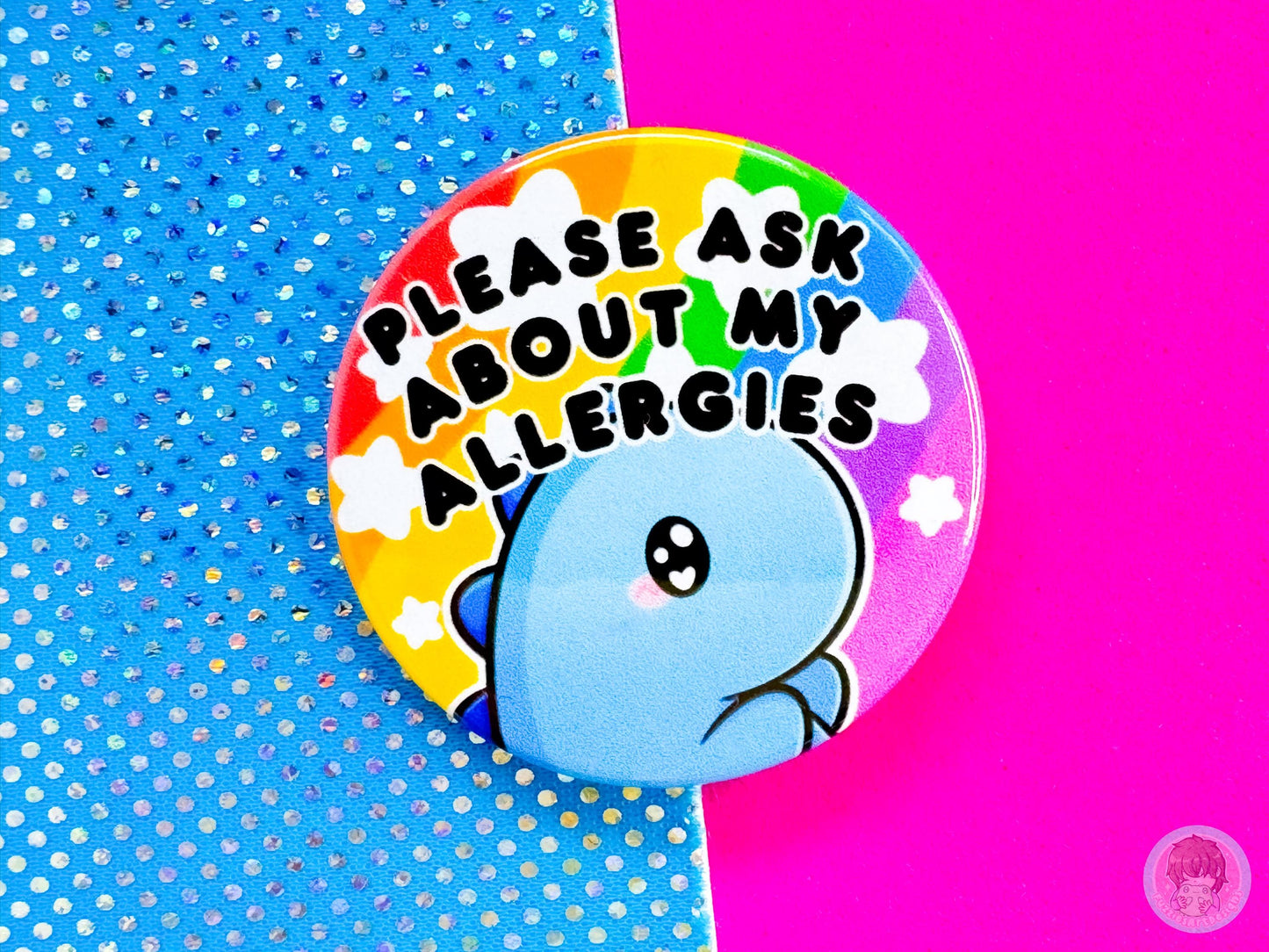 Ask About My Allergies Pin Button Badge