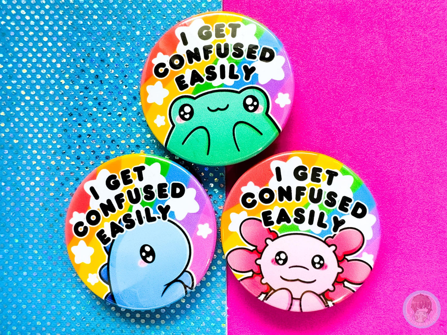 Confused Easily Pin Button Badge
