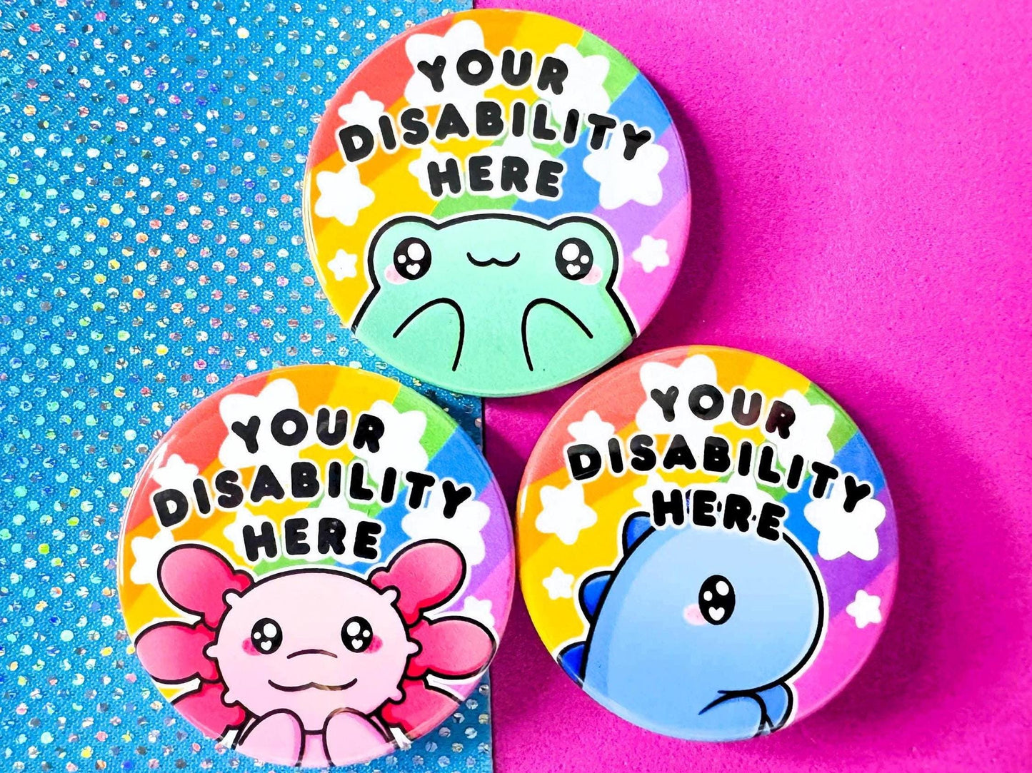 Custom Disability Pin Button Badge
