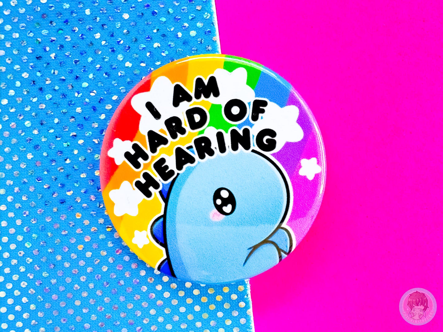 Hard Of Hearing Pin Button Badge