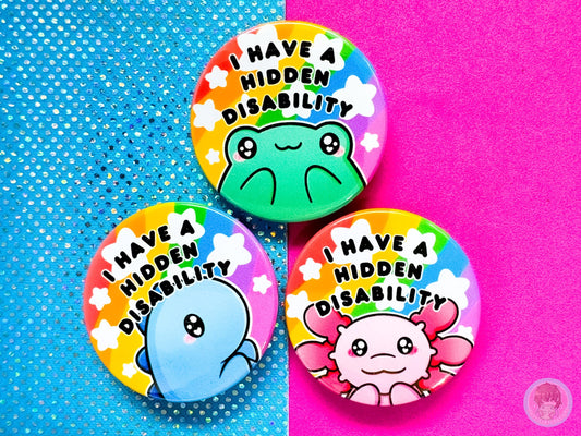 Hidden Disability Pin Button Badge