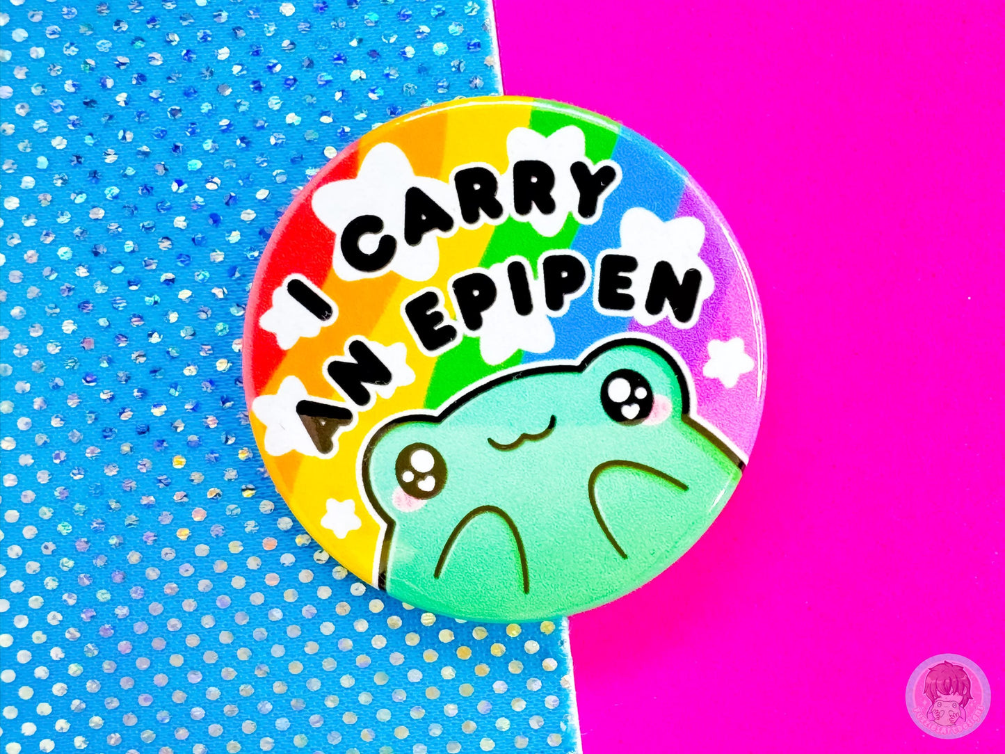 I carry an Epipen Pin Button Badge