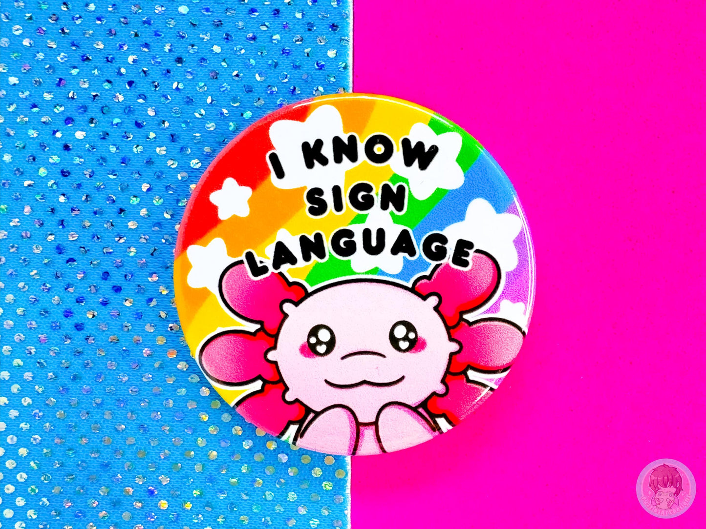 I Know Sign Language Pin Button Badge