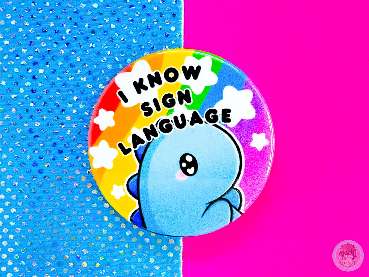 I Know Sign Language Pin Button Badge